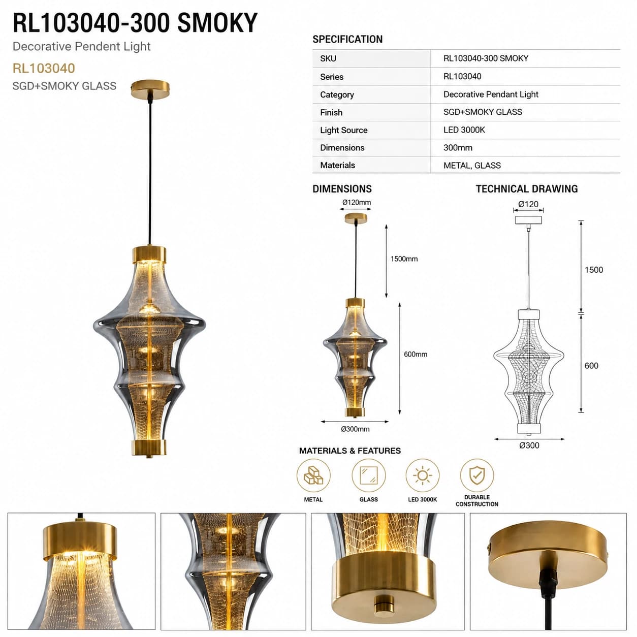 RL103040-300 SMOKY 5